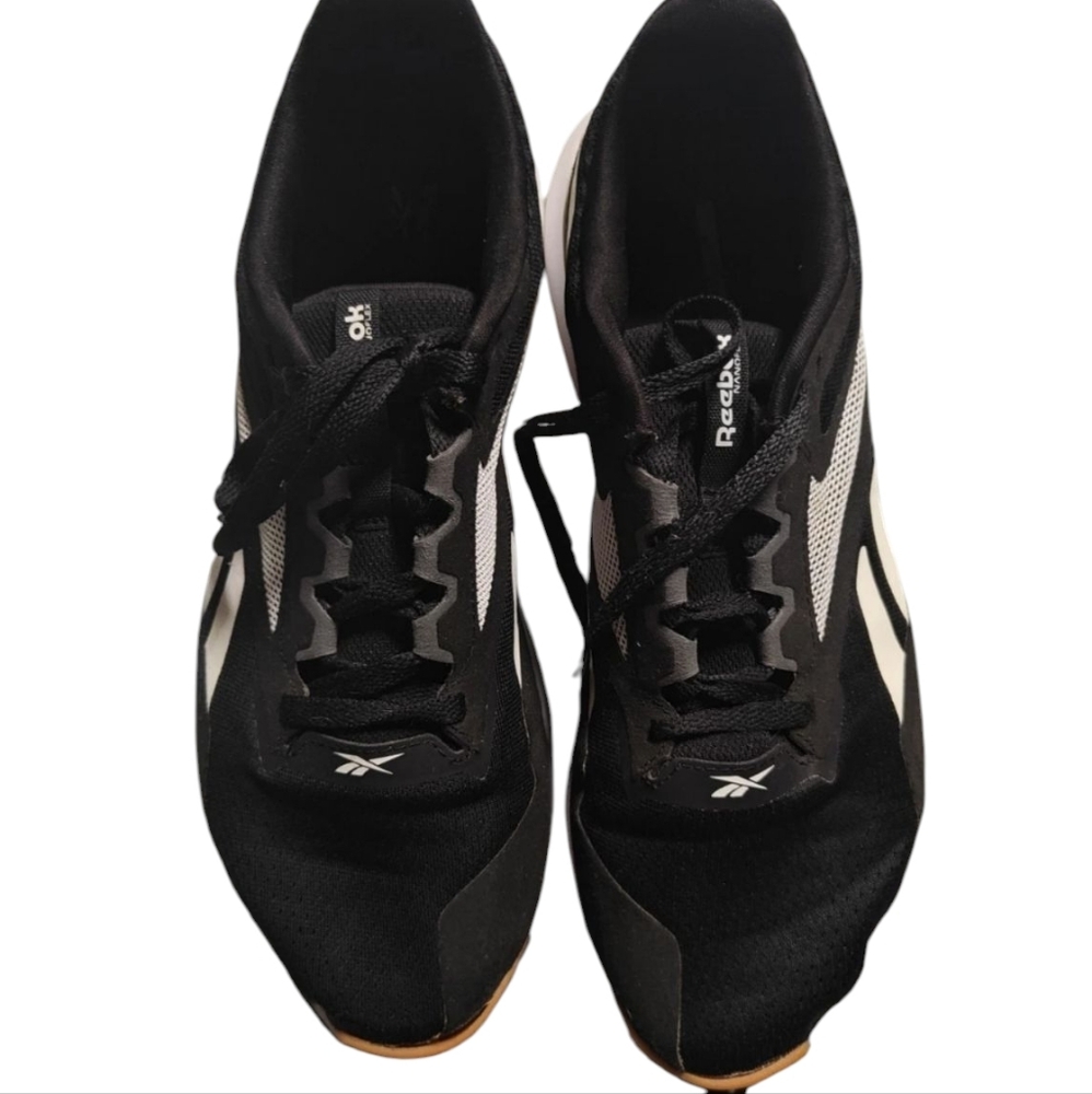 Reebox Nanoflex Men's Size 12 Black White Running Shoes Athletic Sneakers